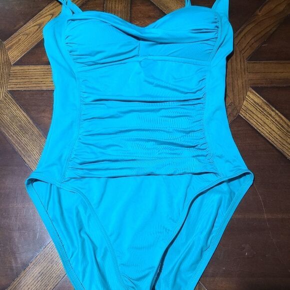 La‎ Blanca One Piece Seafoam Teal Swimsuit Sexy 6 - Picture 3 of 5